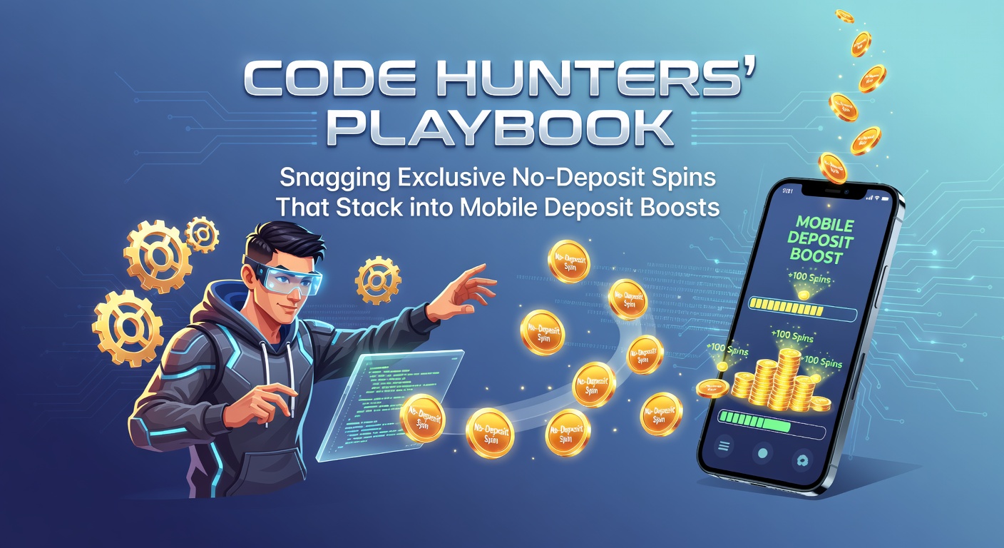 Illustration of a digital treasure map highlighting bonus codes leading from free spins to stacked deposit rewards on mobile screens