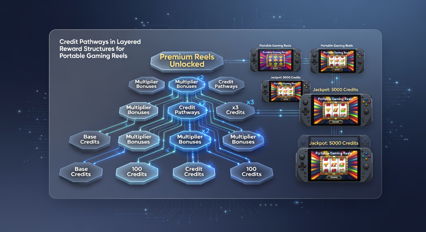 Mobile device displaying layered reward progression in a slot game interface