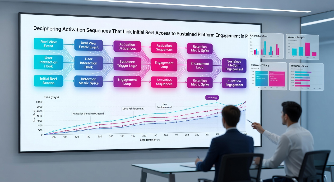 Sustained engagement dashboard on a portable device displaying chained bonus sequences and user retention metrics
