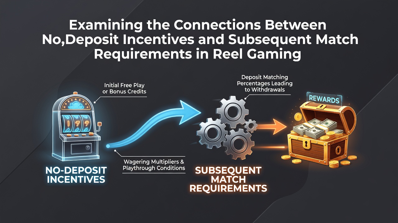 Visual diagram showing the flow from no-deposit free spins into deposit match offers on reel gaming platforms