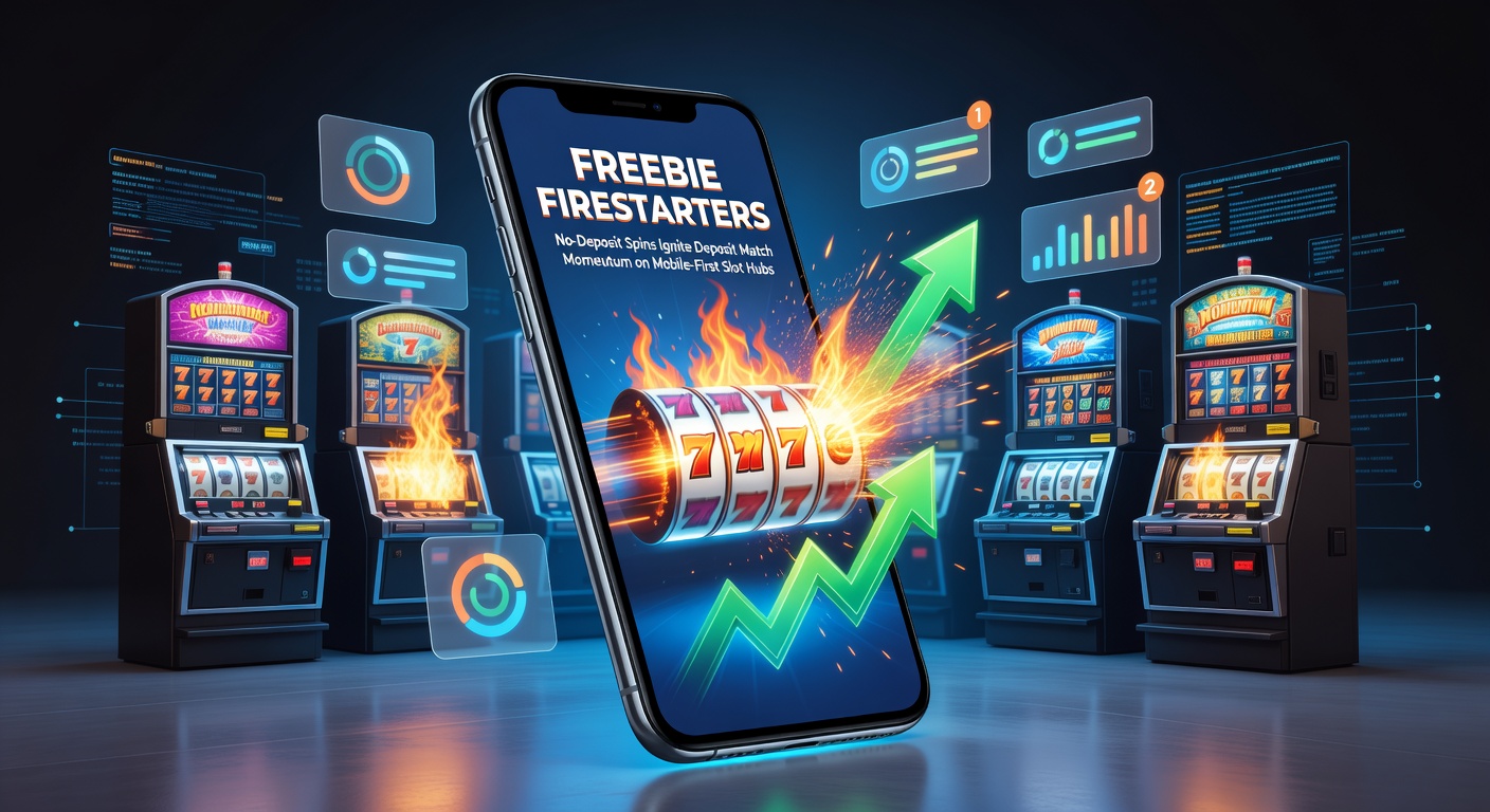 Vibrant mobile screen displaying free no-deposit spins on colorful slot reels, highlighting bonus activation prompts