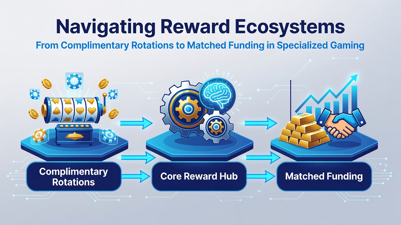 Diagram showing layered bonus structures connecting free spins with deposit match progressions