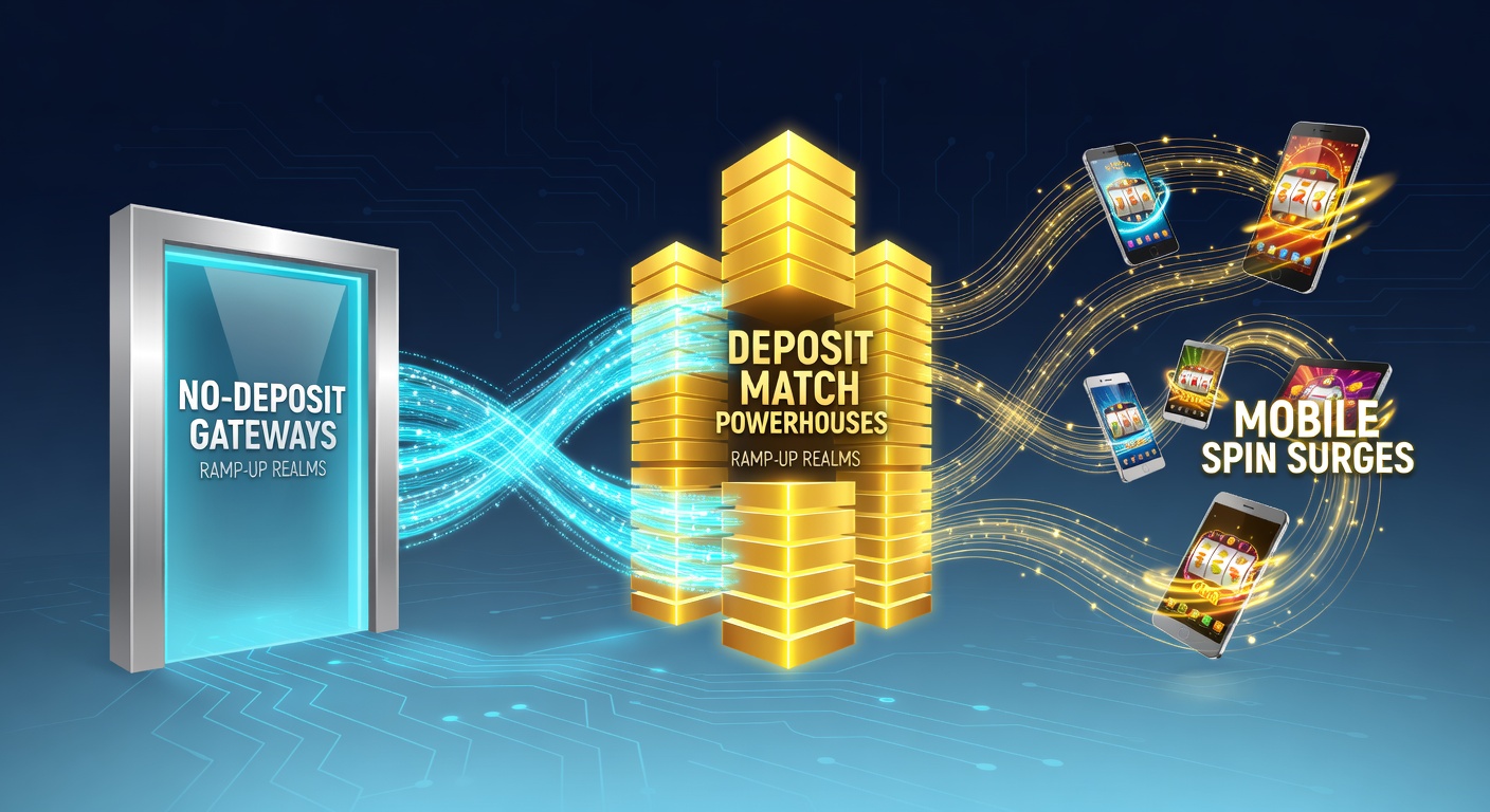 Vibrant online slot interface showing cascading free spins morphing into deposit bonus multipliers on a mobile screen