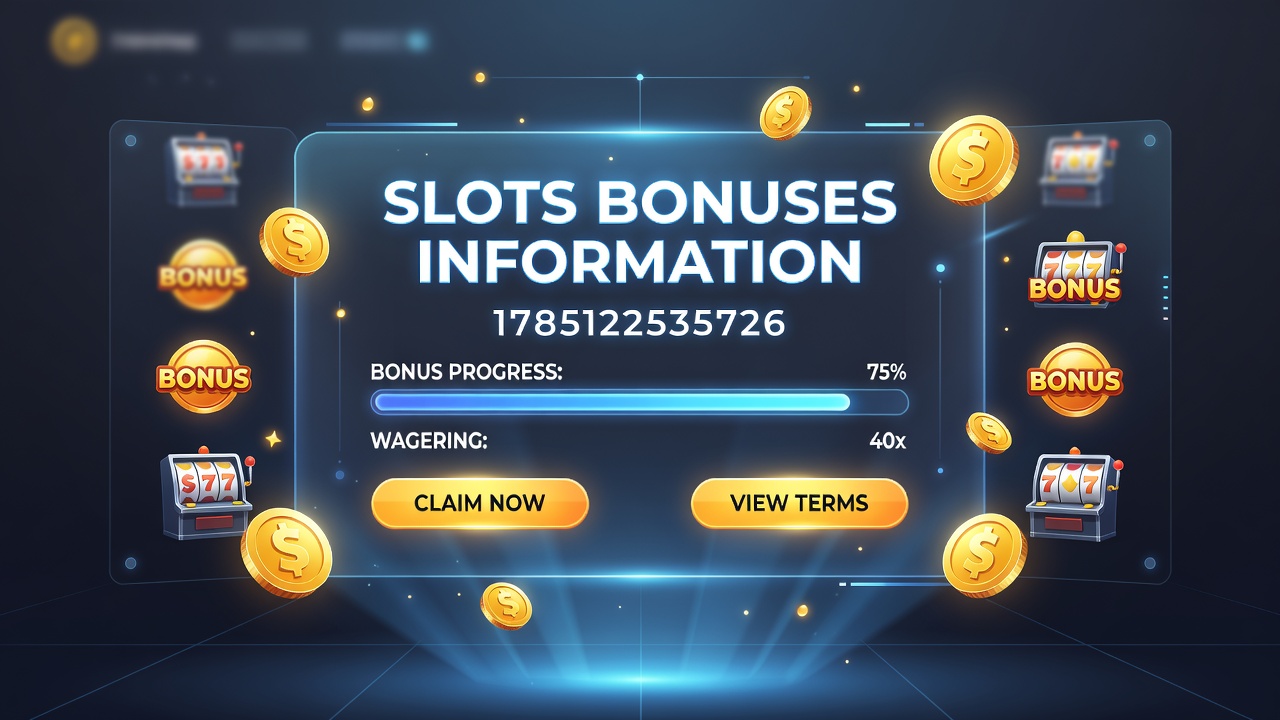 Overview of various online slot bonus promotions displayed on casino interfaces