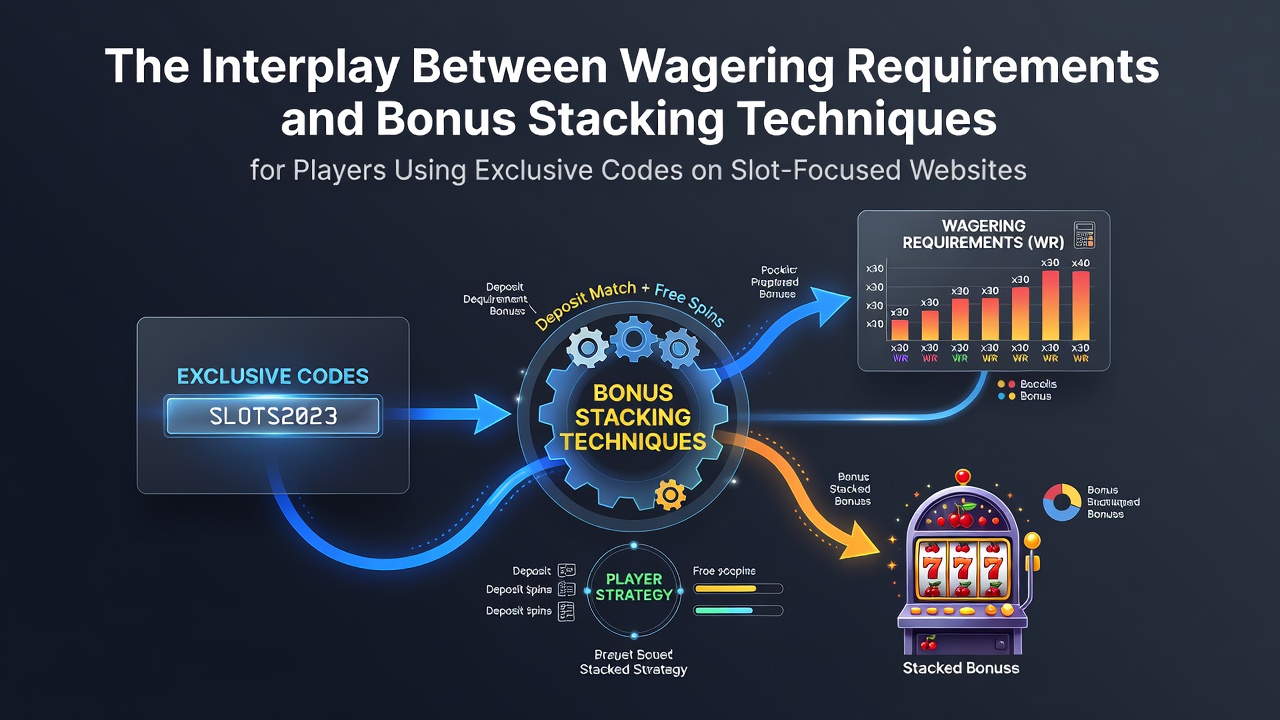 Diagram illustrating bonus stacking mechanics and wagering requirement calculations on slot platforms